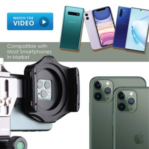 Ztylus Cinema Mount Smartphone GND Filter Set with Mounting Clip for iPhone, Samsung (GND Filter + Cinema Mount Rig)