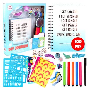 diy journal kit for girls-journal for girls, teens, tween-gifts for teen girls 8-14 years old-cool birthday gifts for girls-stationery set, scrapbook & diary supplies set, journaling art crafts kit