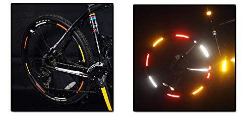 LESOVI Reflective Stickers, Reflective Decals, Waterproof Adhesive Decals, Bike Reflective Tape, Night Safety Stickers for Bicycle，Wheelchairs，Motorbike，Helmet，Stroller，Scooter (27 PCS Bike Reflector)