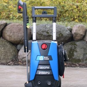 AR Blue Clean BC383HSS Electric Pressure Washer-2150 PSI, 1.6 GPM, 13 Amps Quick Connect Accessories, Telescopic Handle, On Board Storage, Portable Pressure Washer, High Pressure, Car Washer, Patio