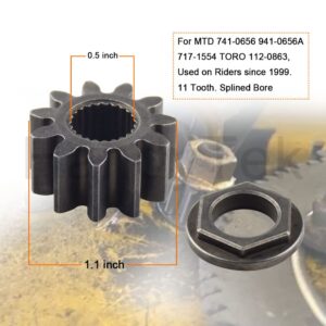 717-1554 941-0656A Pinion Gear & Bushing Compatible with MTD Cub Cadet 917-1554 45-071 51-014 741-0656A LT1042 LT1045 LT1046 LT1050, for Toro 112-0863