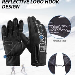 ROCKBROS Winter Cycling Gloves for Men Women Water Resistant Touch Screen Gloves Shock-Absorbing Full Finger Biking Glove Anti-Slip Motorcycle Mountain Bike Gloves, for Fishing, Driving, Golfing