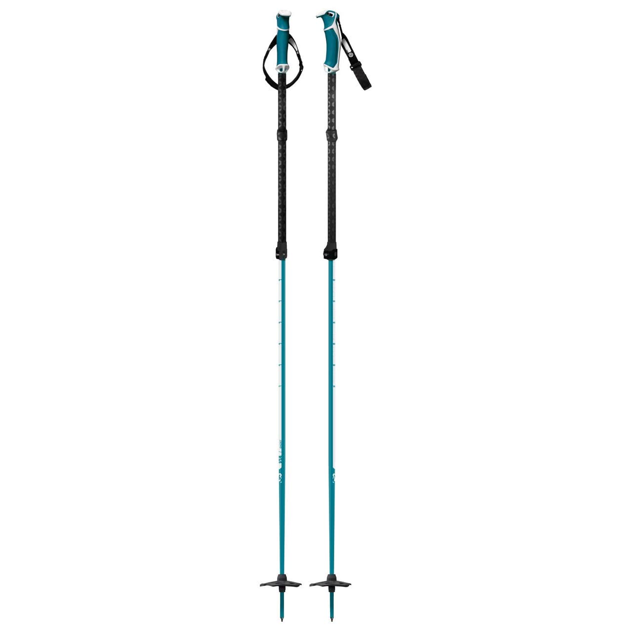 G3 GENUINE GUIDE GEAR VIA Aluminum Ski Poles, Tough Adjustable Two Piece ski Pole, Ergonomic Dual Density Grips, QuickFlick Utility tab, Removable Backcountry Strap, Pair (Long)