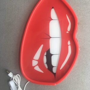 Neon Sign 14", Wall Decor Art LED Neon Light printing Women Red lips Home Decoration,Bedroom, Lounge, Office, led light decor sign Party Powered by USB (Red lips)