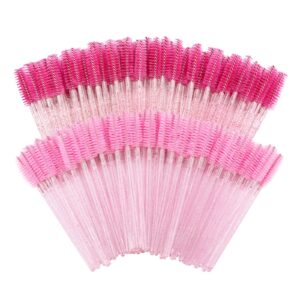 200 disposable eyelash brush mascara wands spoolies for eye lashes extension eyebrow purple pink tbestmax