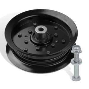 up2win flat idler pulley compatible with craftsman husq ariens sears poulan riding lawn mower tractor with 42" 46" 48" 54” deck, replace 197379, 196106