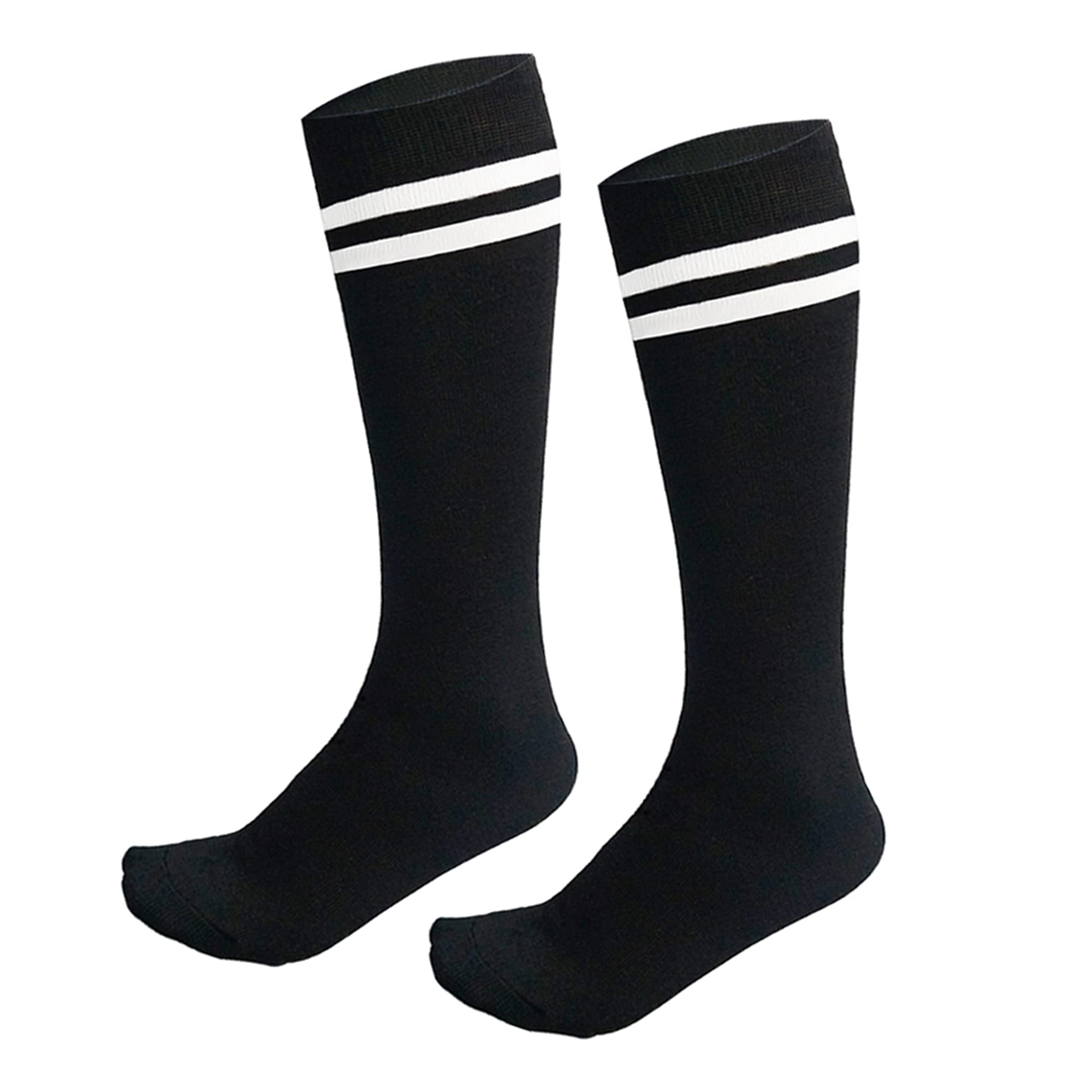 AnjeeIOT 1 Pair Kids Soccer Socks, School Team Dance Sports Socks, High Socks For 5-10 Years Old Youth Boys & Girls (Black)