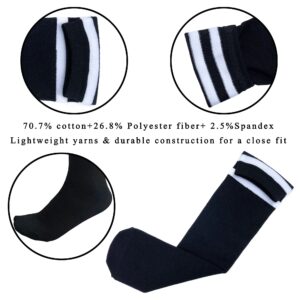 AnjeeIOT 1 Pair Kids Soccer Socks, School Team Dance Sports Socks, High Socks For 5-10 Years Old Youth Boys & Girls (Black)