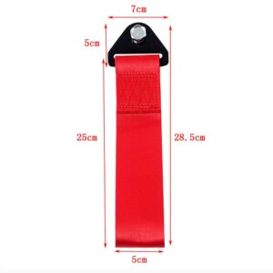 Red Nylon Racing Sports High Strength Tow Strap Drift Rally Emergency Tool for Front Or Rear Bumper Towing Hooks