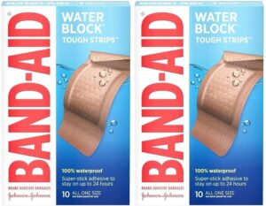 band-aid tough-strips adhesive bandages, waterproof, extra large, 10 ct - pack of 2