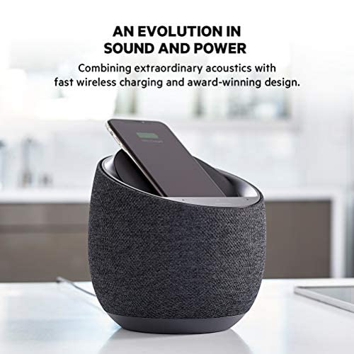 Belkin SOUNDFORM Elite Hi-Fi Smart Speaker + Wireless Charger (Alexa Voice-Controlled Bluetooth Speaker) Sound Technology By Devialet, Fast Wireless Charging for iPhone, Samsung Galaxy & More - White