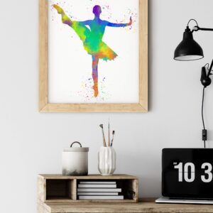 Girl Ballet Dancer Abstract Wall Art Print Poster 11x14, Ideal for Lover of Ballet, Dance Teacher and Ballerina. Teen Bedroom, Dance Studio, Dorm Room, Dressing Room, Locker Decor