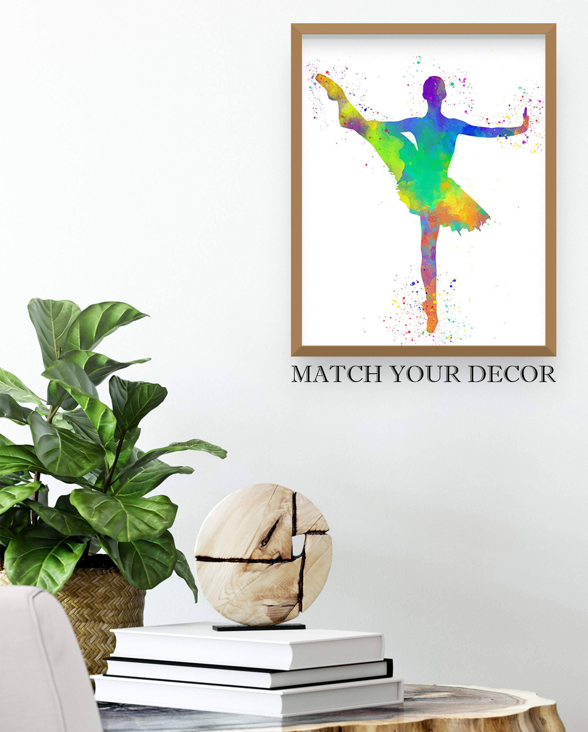 Girl Ballet Dancer Abstract Wall Art Print Poster 11x14, Ideal for Lover of Ballet, Dance Teacher and Ballerina. Teen Bedroom, Dance Studio, Dorm Room, Dressing Room, Locker Decor