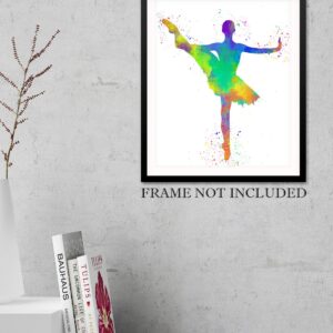 Girl Ballet Dancer Abstract Wall Art Print Poster 11x14, Ideal for Lover of Ballet, Dance Teacher and Ballerina. Teen Bedroom, Dance Studio, Dorm Room, Dressing Room, Locker Decor