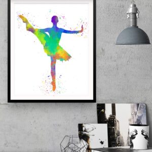 Girl Ballet Dancer Abstract Wall Art Print Poster 11x14, Ideal for Lover of Ballet, Dance Teacher and Ballerina. Teen Bedroom, Dance Studio, Dorm Room, Dressing Room, Locker Decor