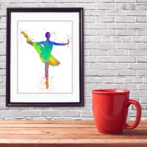 Girl Ballet Dancer Abstract Wall Art Print Poster 11x14, Ideal for Lover of Ballet, Dance Teacher and Ballerina. Teen Bedroom, Dance Studio, Dorm Room, Dressing Room, Locker Decor