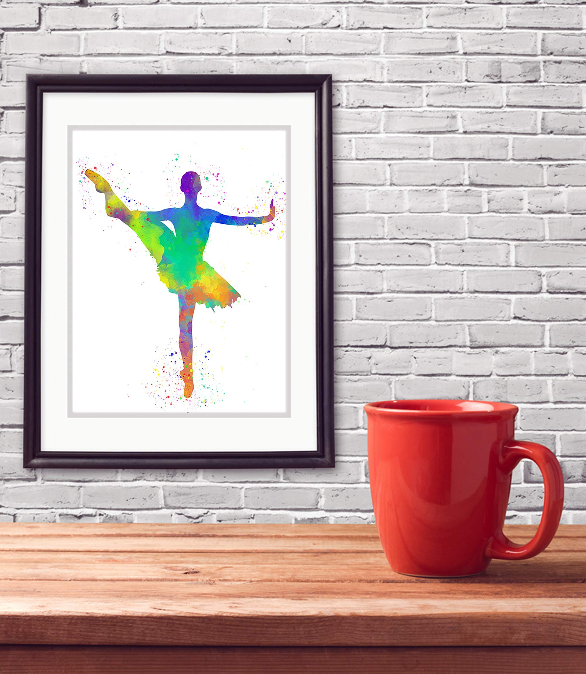 Girl Ballet Dancer Abstract Wall Art Print Poster 11x14, Ideal for Lover of Ballet, Dance Teacher and Ballerina. Teen Bedroom, Dance Studio, Dorm Room, Dressing Room, Locker Decor