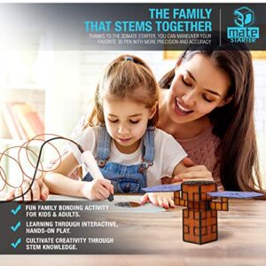 3Dmate Starter - Transparent 3D Pen Mat 9 x 7 Inches - Flexible Two-Sided Heat-Resistant Silicone - 3D Pen Accessories Compatible with Stencils - STEM Activity for Kids, Adults