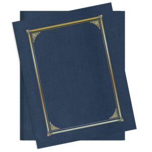 geographics classic linen document covers, 12.5” x 9.75”, navy bue (25 pack)