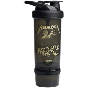 smartshake revive metallica shaker bottles for protein mixes with storage 25 oz – workout shaker cups for protein shakes + powder – rock band collection