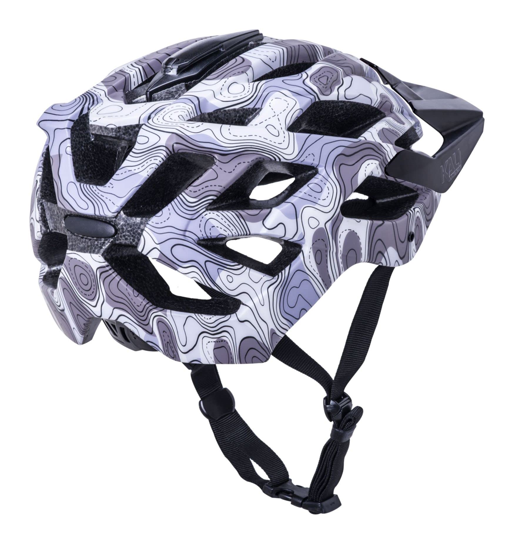 Kali Protectives Lunati Cycling Helmet, Topo Camo Matte Purple, S/M