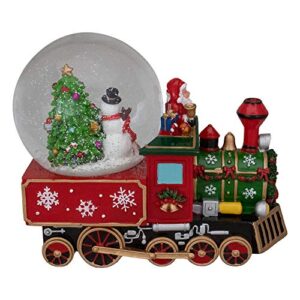 Northlight 8.5" Green and Red Christmas Train Snow Globe