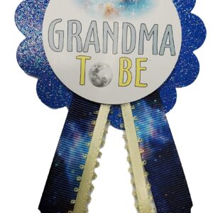 Galaxy Baby Shower Pins for Family to Wear at Gender Reveal Outer Space Theme Rockets It's a Boy Sprinkle (grandma pin)