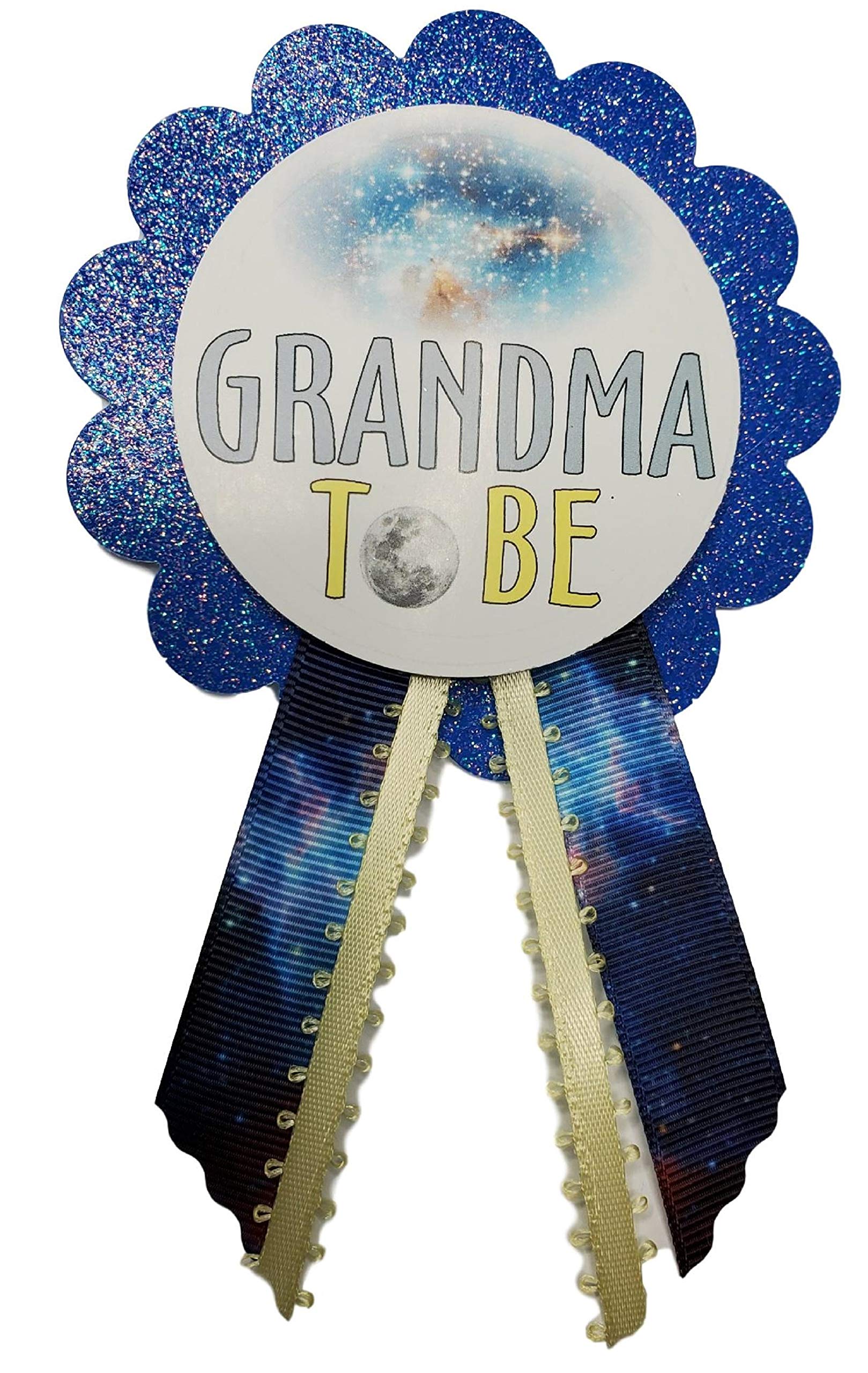 Galaxy Baby Shower Pins for Family to Wear at Gender Reveal Outer Space Theme Rockets It's a Boy Sprinkle (grandma pin)