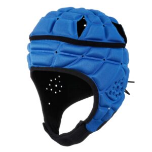 surlim rugby soft helmet soccer headgear scrum cap 7v7 flag football headguard for adult x-large (blue)