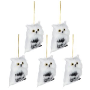 ewer set of 5 artificial owl simulation foam bird feather ornaments diy craft white black furry christmas ornament decoration adornment for christmas party home garden decor
