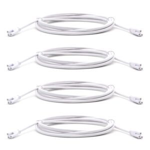 10ft (118-7/64") t5t8 tube light fixture led linkable cord, double end connector cable, power extension wire for led integrated single fixture, shop light, garage light, under cabinet light, pack of 4