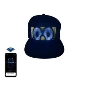 keledz multi-language bluetooth led smart cap, customized bluetooth hat mobile app control editing led display hat led lamp word (text, music, image, drawing) for party club christmas halloween