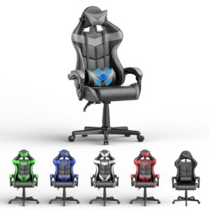 soontrans gaming computer chair,game chair,ergonomic gamer chair,racing video game chair for adults teens with high-back,adjustable headrest and lumbar support(galaxy grey)