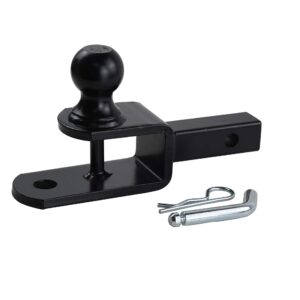 TOPTOW 3 in 1 ATV/UTV Towing Hitch Receiver 64032 Ball Mount Adapter with 1 7/8 inch Ball, Fit for 1-1/4 inch Receiver