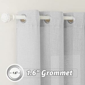 RYB HOME Grey Sheer Curtains - Linen Curtains Grommet Window Curtain Drapes Light Airy Semi Sheers for Bedroom Patio Living Room Patio Door, Wide 52 x Long 84 inch, 2 Panels, Dove Grey