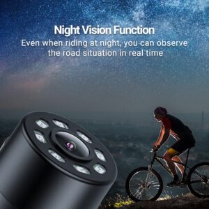 FEISIKE Handlebar Bike Mirror, Bicycle Rear View camera with 4.3'' HD Night Vision Function, 145° Wide Angle View, Adjustable Rotatable Bracket, Compatible with Bicycle, Mountain, Road Bike