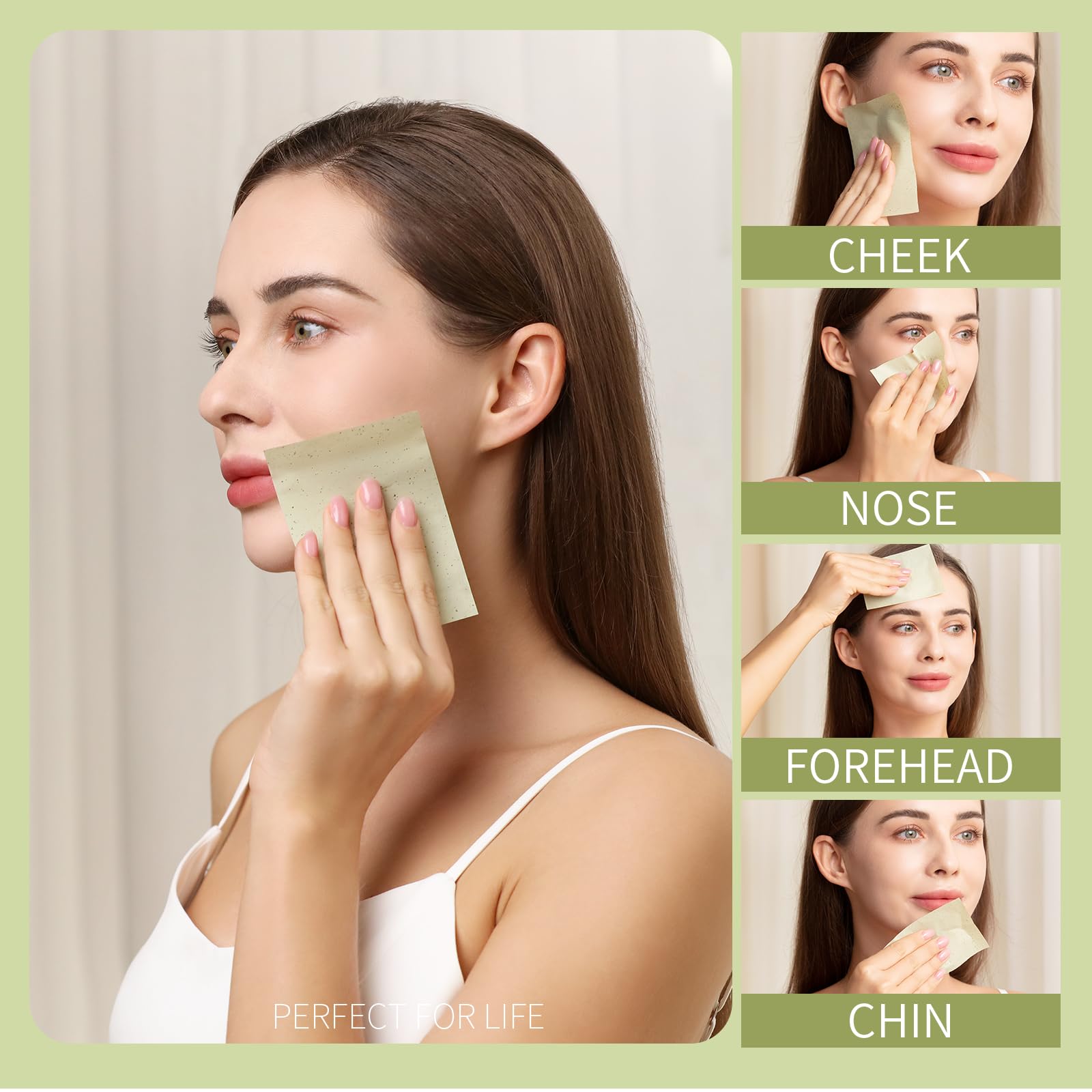 Teenitor 800 Counts Natural Green Tea Oil Control Film, Oil Absorbing Sheets for Oily Skin Care, Blotting Paper