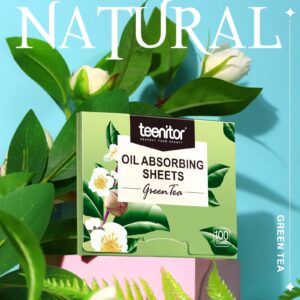 Teenitor 800 Counts Natural Green Tea Oil Control Film, Oil Absorbing Sheets for Oily Skin Care, Blotting Paper