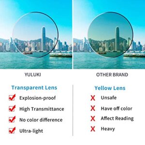 Yuluki Blue Light Blocking Glasses Spring Hinge,Lightweight Tritan Frame Fashion Anti Glare Eyestrain Computer Glasses