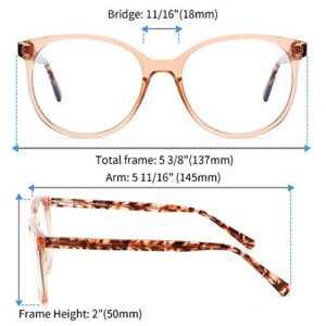 Yuluki Blue Light Blocking Glasses Spring Hinge,Lightweight Tritan Frame Fashion Anti Glare Eyestrain Computer Glasses