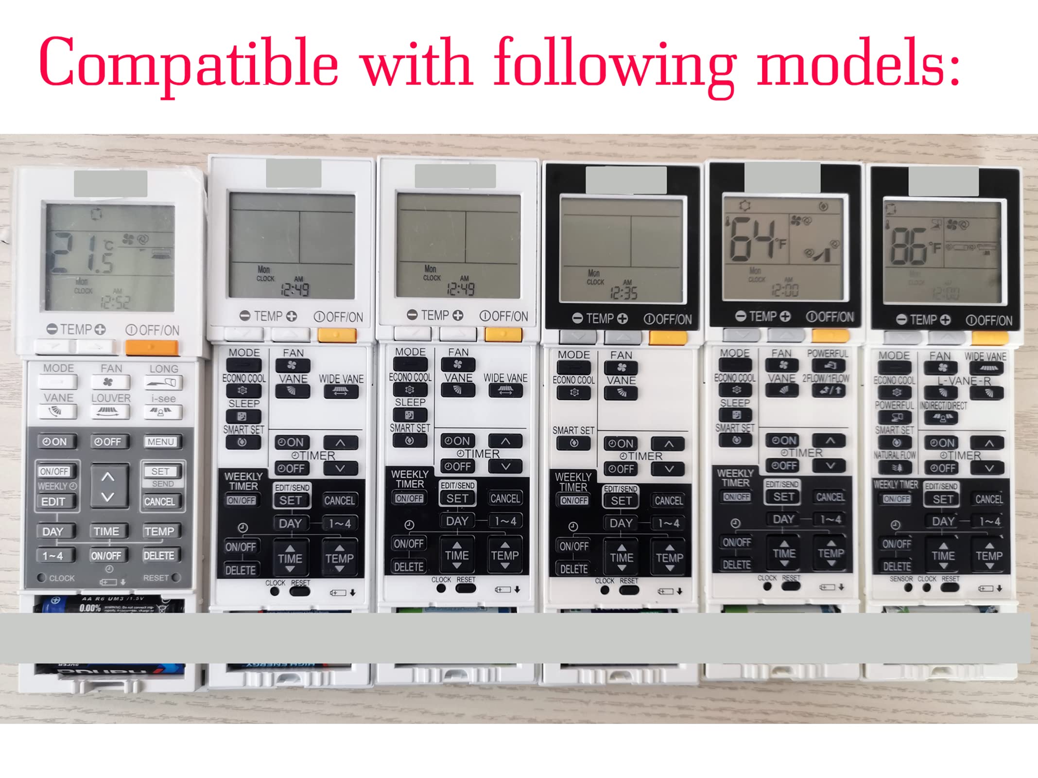 CHOUBENBEN Replacement for Mitsubishi Electric Mr. Slim Air Conditioner HVAC Remote Control MSZ-FH06NA MSZ-FH09NA MSZ-FH12NA MSZ-FH15NA MSZ-FH18NA MSZ-FH18NA2