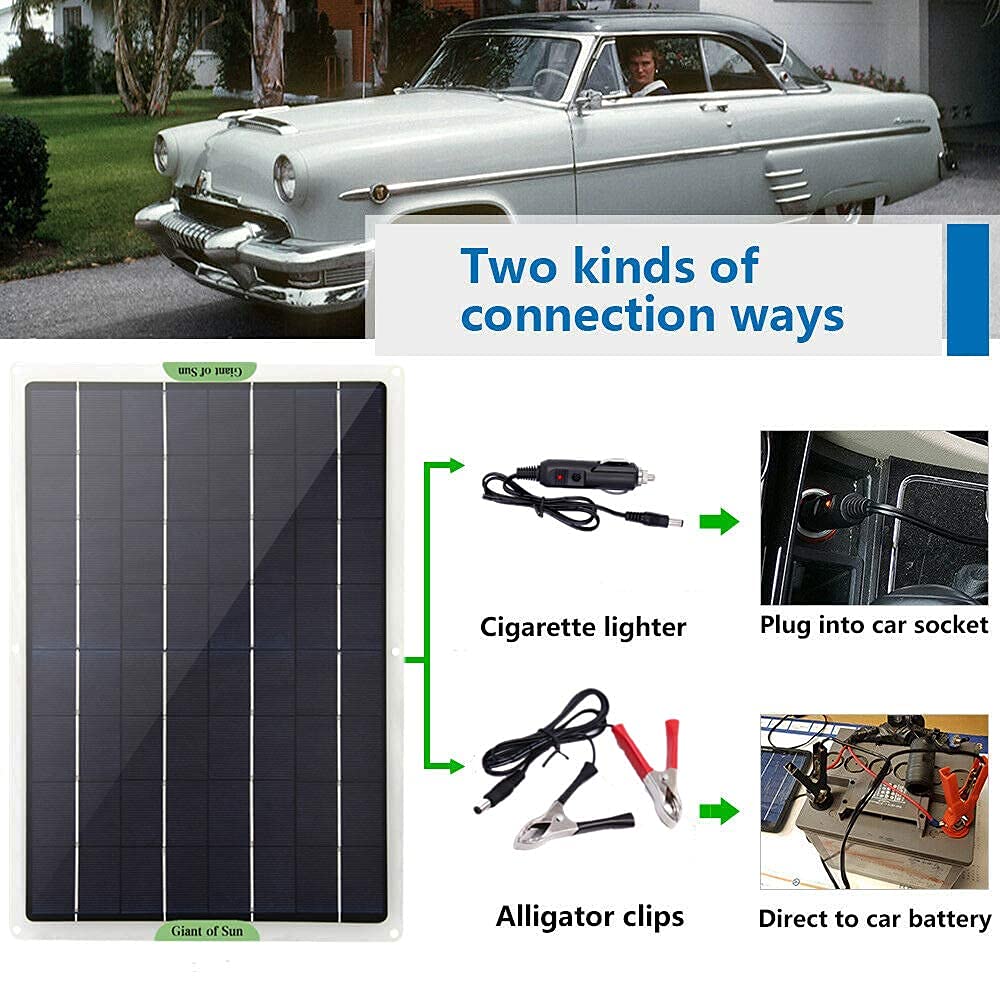 Dongzhur Solar Panel Kit, 10W 12V Monocrystalline Battery Charger & Maintainer with 10A Charge Controller + Extension Cable for RV Marine Boat Off Grid System, 18V DC Output for Portable Cell Phone