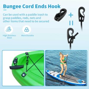 Deck Rigging Kit Accessory - 19.7 FT Bungee Cord with Deck Loops Tie Down Pad Eyes and J - Hooks and Bungee Cord Hook Screws & Rivets for Kayaks Canoes Boat