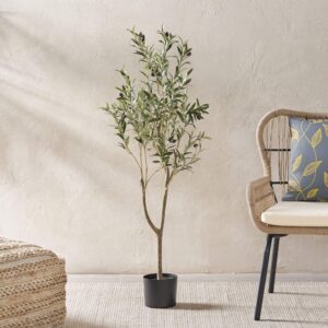 Christopher Knight Home 313745 Artificial Olive Tree, 4' x 1.5', Green