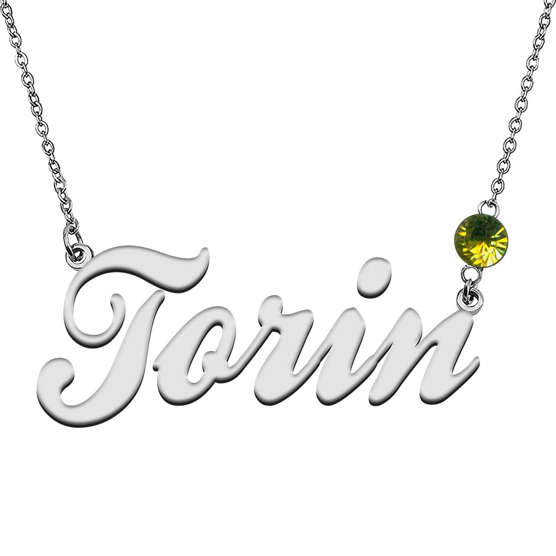 GR859C Custom Made Birthstone Name Necklace for Mom for Her Torin