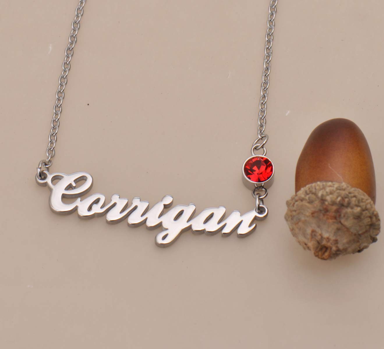 GR859C Custom Made Birthstone Name Necklace for Mom for Her Torin