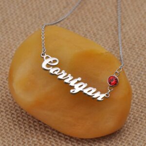 GR859C Custom Made Birthstone Name Necklace for Mom for Her Torin