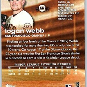 2020 Topps Stadium Club #217 Logan Webb NM-MT RC Rookie San Francisco Giants Baseball