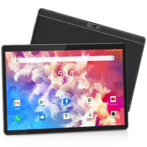 tablet 10.1 inch, android 9.0 pie tablet pc with 32gb rom/128gb expand, dual sim card 2mp+ 5mp camera, wifi, bluetooth, gps, quad core, ips hd display, google certified tablet【2020 newest silver】