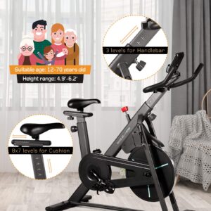 OVICX Indoor Cycling Bike Stationary Bike with Magnetic Resistance Indoor Cycling Bike Exercise Bikes Fully Adjustable Comfortable Seat and Handlebar for Home